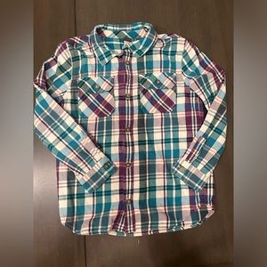 Tea Collection boys size 10 flannel button down